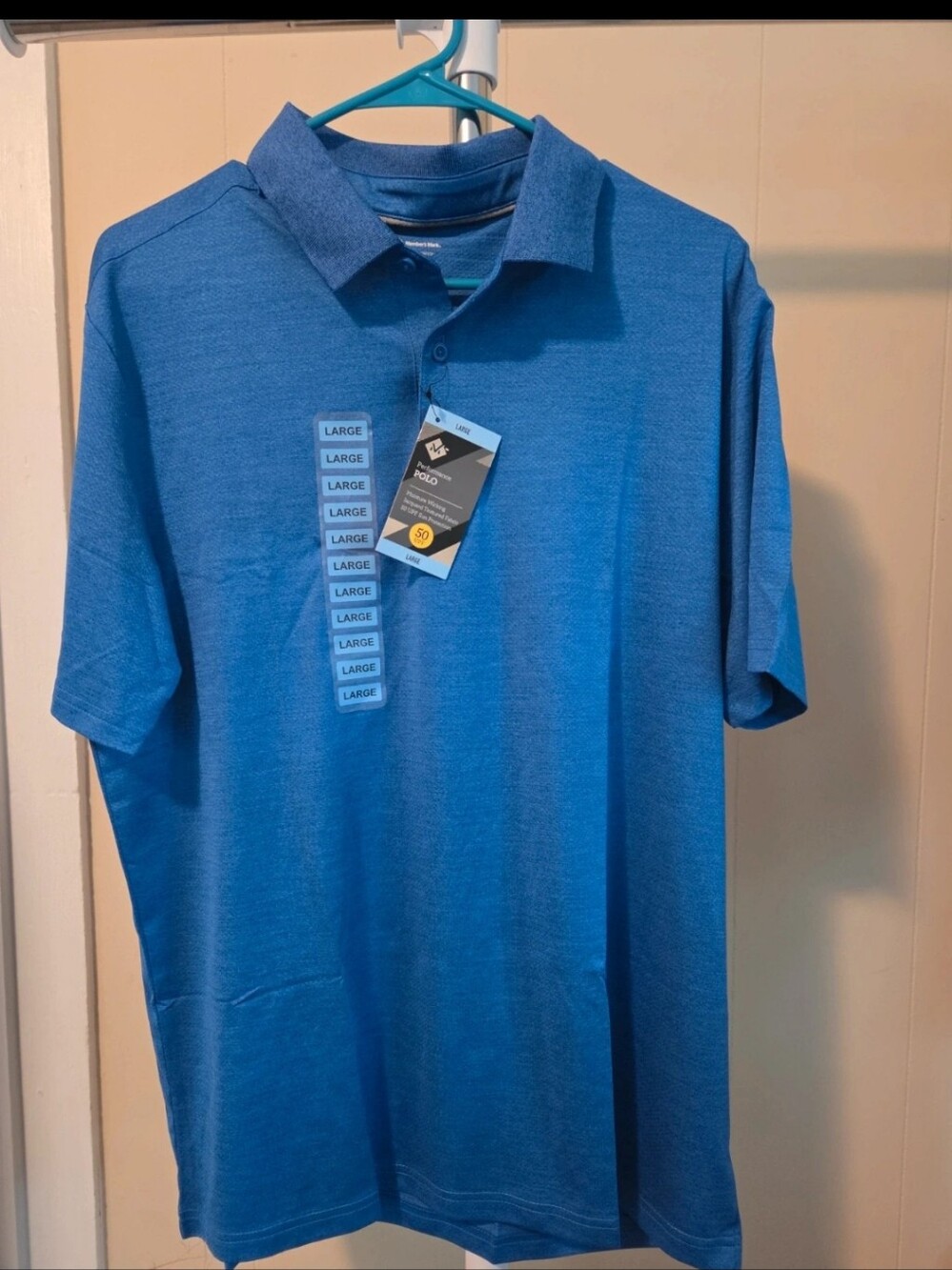 Men's Performance Polo Shirt in Blue - Large